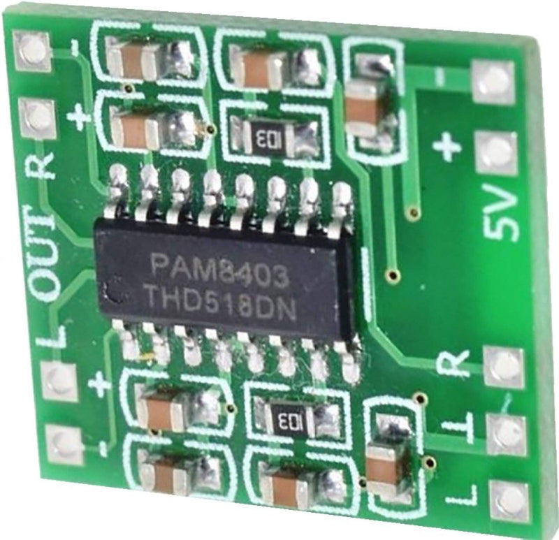 PAM8403 2x3W (3W+3W) Class D Digital Audio Amplifier Board Module 5V USB Power - Robotbanao.com