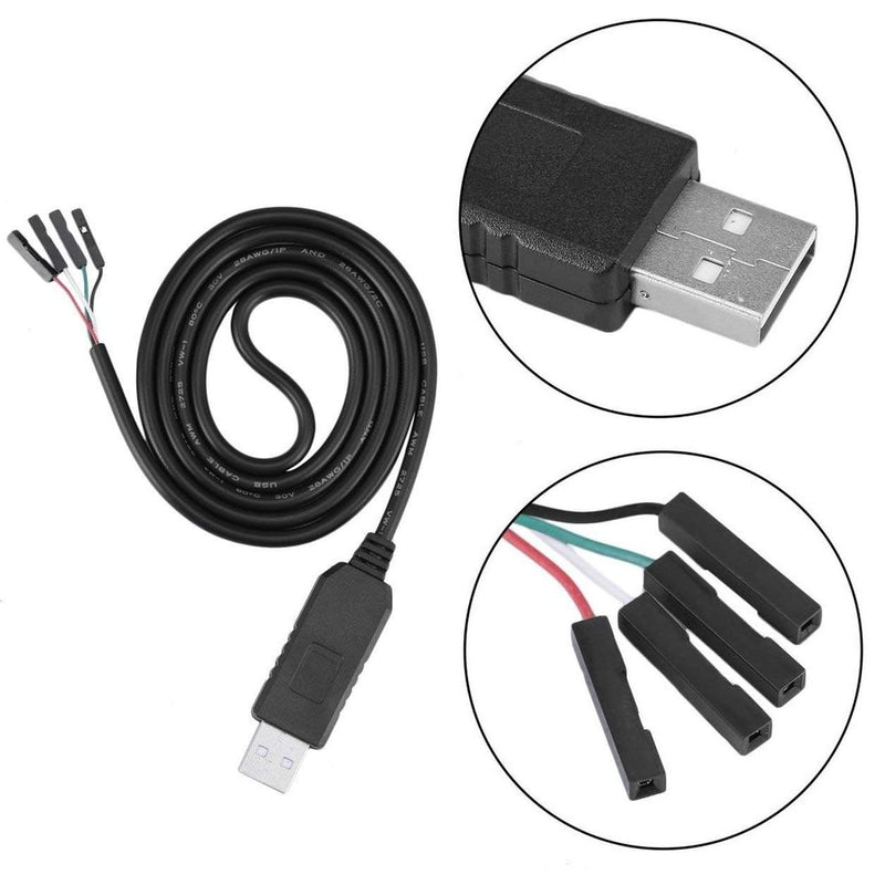 Pl2303HX USB To TTL To Uart RS232 Com Cable Module Converter, Black - Robotbanao.com