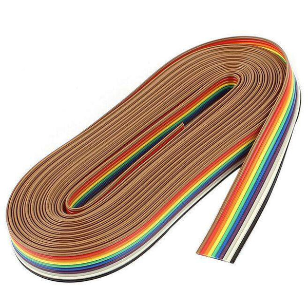 5 m 10 Core Rainbow Color Flat Ribbon Wire Cable Electronic Components Electronic Hobby Kit-Robotbanao.com-5 meter wire,cable,cable wire,rainbow color cable wire,ribbon wire,robotics accessories,wire,wire cable 5 meter,wires,Wires & Cabels,Wires and Cables