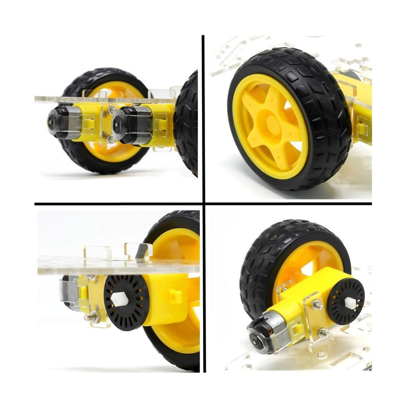 Smart Car Chassis 4WD / Racing Car/Robot Car Chassis/Wheels/Motors - Robotbanao.com