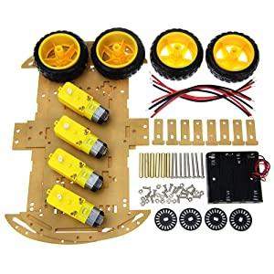 Smart Car Chassis 4WD / Racing Car/Robot Car Chassis/Wheels/Motors - Robotbanao.com