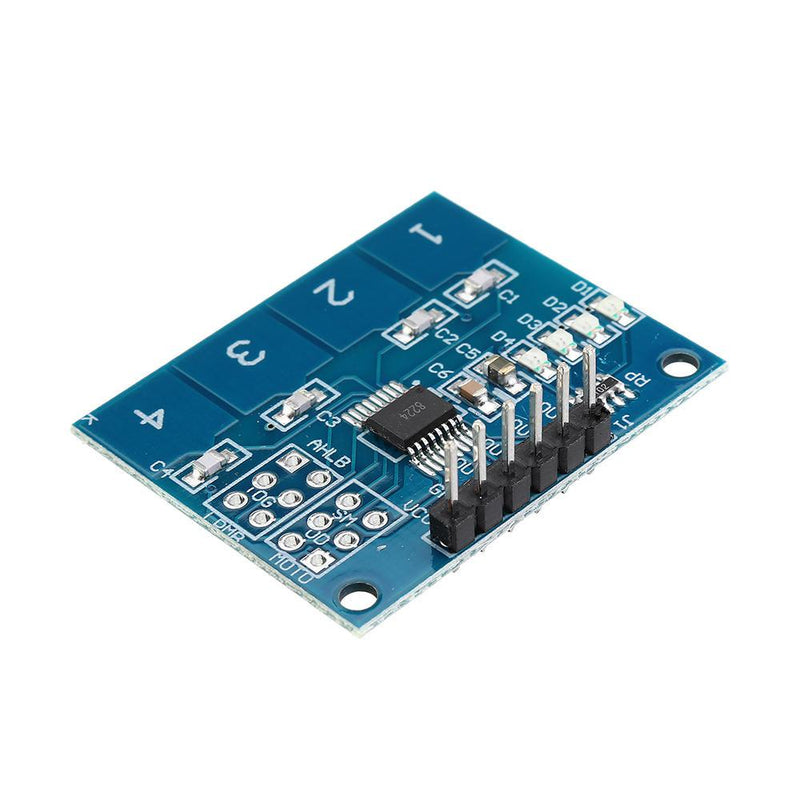 TTP224 4-way Digital Touch Sensor Module 4 Channel Capacitive Touch Switch for Arduino Best for DIY Home Automation IOT/Touch Sensor Project - Robotbanao.com