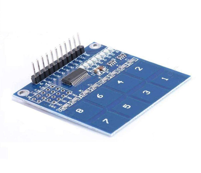 TTP226 3-5V 8-Channel Capacitive Touch PAD Sensor Sensing Detector Module, Capacitive Touch Switch, 8 Way Digital PCB Module - Robotbanao.com