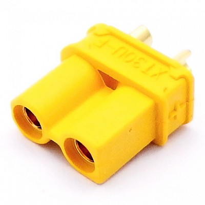 XT30-U Female Bullet Connector Gold Plated 2 Sockets