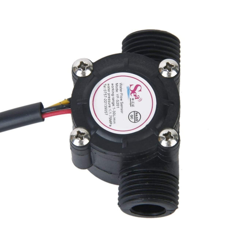 YF-S201 Water Flow Sensor Sea YFS201 Flowmeter / Hall Effect Flowmeter G1/2 1-30L per Min ( 1-30L/Min ) 2.0 Mpa for Diy Arduino - Robotbanao.com